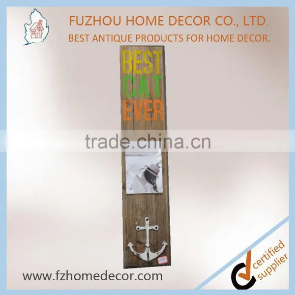 High Quality Vintage Wood Painting Plaque With Metal Clips and Hooks photo-2