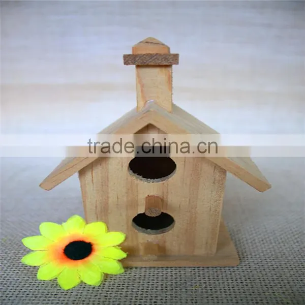 Houseshaped Bird Nest Wood Bird Nest Wood Swallow Bird Nest for Double Round Wood Window photo-3