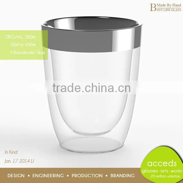 Reusable Clear Borosilicate Glass Cup Double Wall Cup photo-3