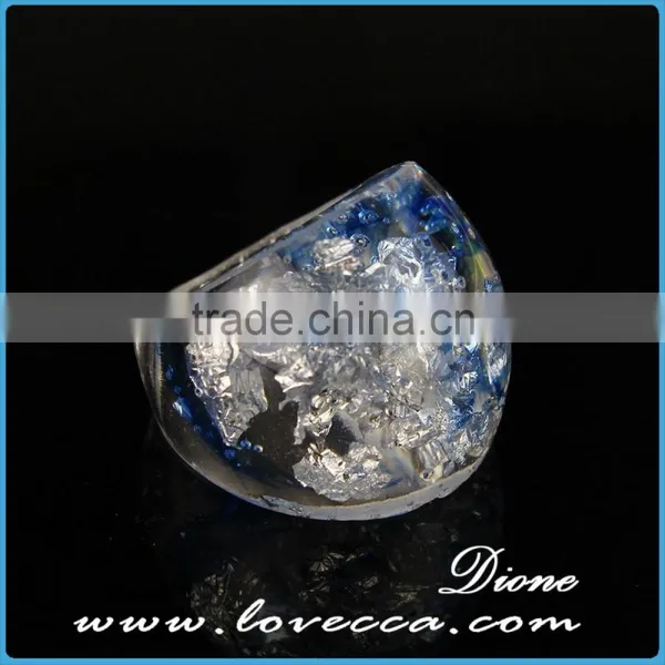 Fairy Rings Ocean Resin Ring, Nature Resin Jewelry Floral Nature Ring photo-3