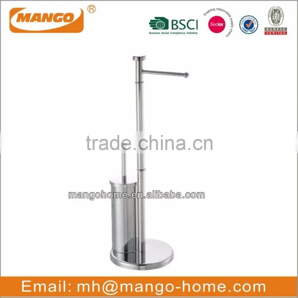 Standing Stainless Steel Toilet Paper Holder and Toilet Brush Holder photo-6