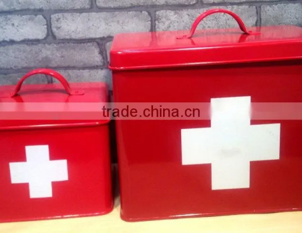 Multifunctional Rectangle Metal Medicine Storage Box Portable First Aid Cabinet photo-4