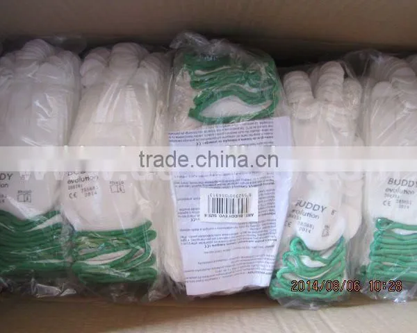 High Quality Natural Cotton Polyester Gloves Working Gloves With White PVC Dots One Side photo-5