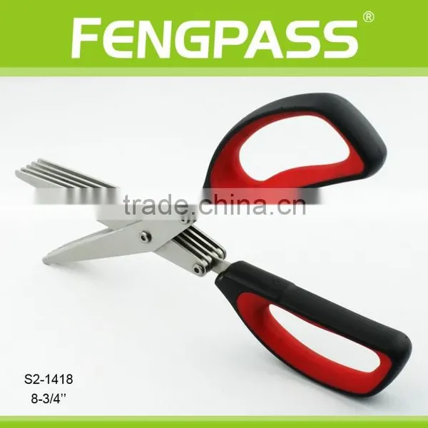 S2-1418 8-3/4 Inch Good New Plastic Handle With Layer Soft Grip Herb Scissors photo-2