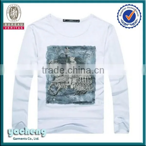 Wholesale High Quality Clothing,cotton Good Design T-shirt, Print Long Sleeve T-shirt