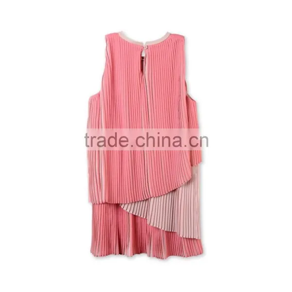 Latest Net Frock Design Kids Cotton Frocks Sleeveless Children Dresses HSd5176 photo-3