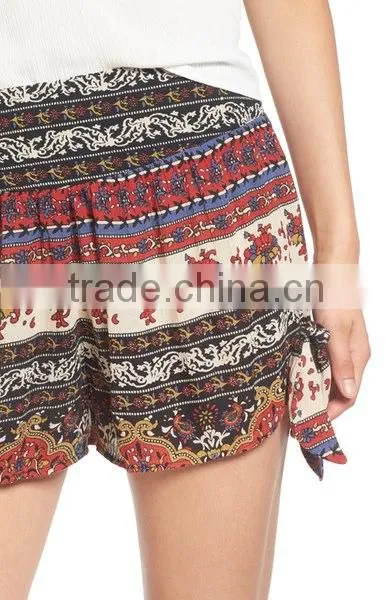 Bohemain Hippie Printed Shorts African Vintage Women Plus Size Shorts photo-2