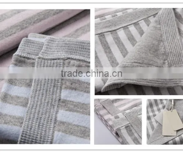 Cotton Towel Blanket For Baby, Baby Knitted Stripe Towel Blanket, Towel Blanket