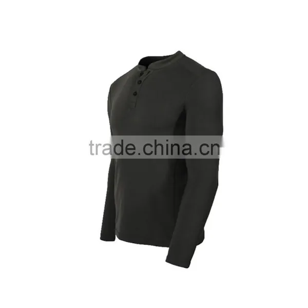Custom Huntsman Henley Men 100% Merino Wool Jersey Base Layer Long Sleeve Midweight Top Outdoor Sports Athletic TAD Style Clothe photo-2