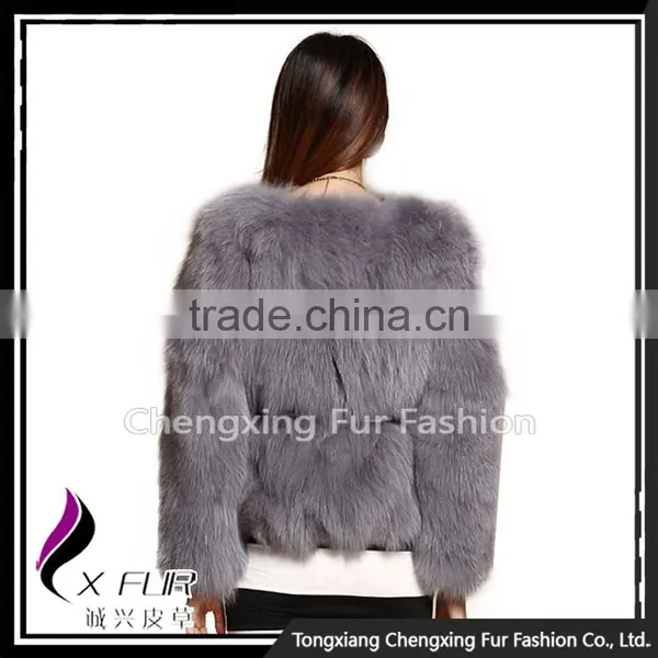 CX-G-A-225B Luxury Winter Patchwork Women Fox Fur Coat photo-3