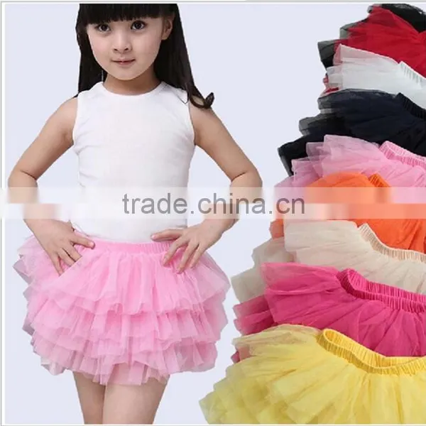 Zm40030a 2016 Summer Pure Color Bubble Skirt Kids Girls Fashion Dress Children Clothing