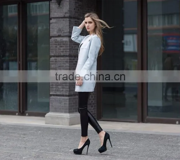 New Fashion Suede Jacket Long Coat for Ladies Women's Long Washed Elegant Coat photo-2