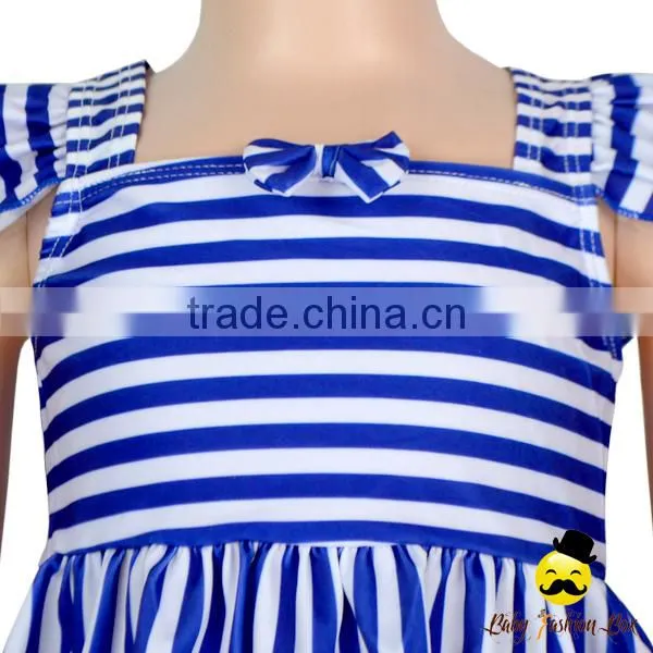 YZA-004 Yiwu Yihong Cute Stripe Stylish Little Girls Flutter Sleeve With Back Bow Short Pants Kids Infant Swimsuit photo-3
