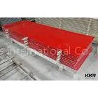 Red Polished Composite Acrylic Solid Surface Stone Slab Acid Resistant