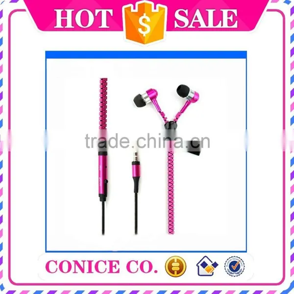 Custom Colors Stereo Noise Cancelling Function Metal Plug Zipper In-Ear Earphone photo-2