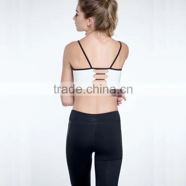 Women's Built-up Sports Bras White Sexy Workout Tops for Running Gym Sports Bra Custom