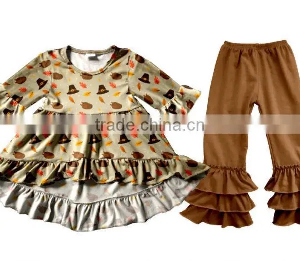 2017 Children Halloween Clothes Wholesale Chevron Fall 2pcs Outfit Baby Winter Clothing photo-4