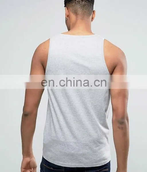 Gym Trainning Custom 95% Cotton 5% Spandex White Formal Mens Stringer Tank Top Men photo-3
