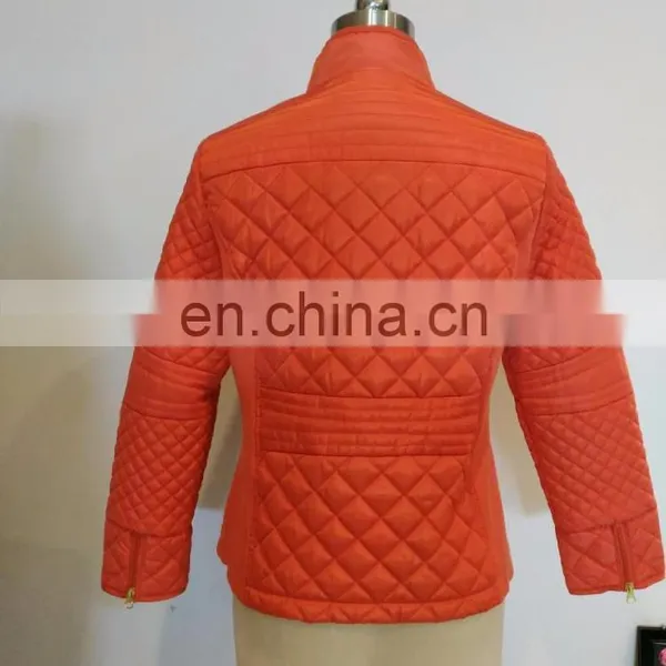 Orange Quilted Women's Winter Lightly Padded Jacket photo-3