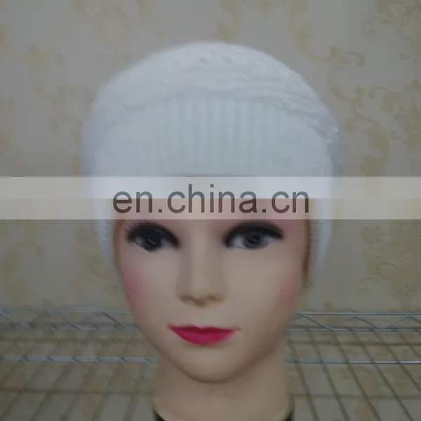 Real Wool Knitted With Raccoon Fur Pompom Beanie Hat Pretty Wool Knitted Raccoon Fur Ball Hat photo-3
