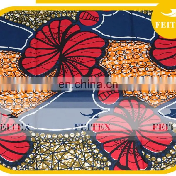 2015 Fashion African Wax Fabric Wholesale Embroidery Print Dress Fabric for Occasion