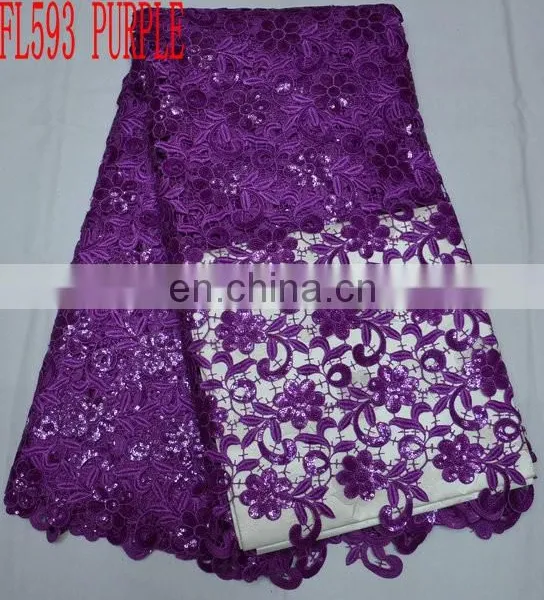 High Quality Wholesale/retail Lace Fabric/best Price African Cord Guipure Embroidery Lace(FL593)in Stock/sales Well photo-3