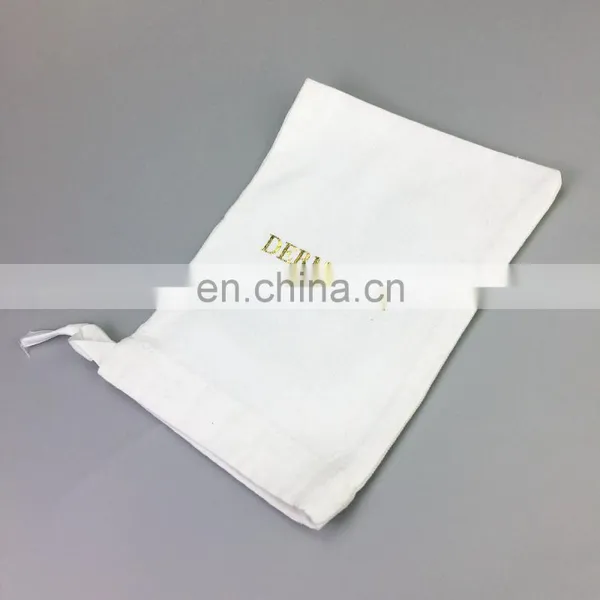 Custom Gold Logo Drawstring Pouch Bags Dust Bag With Two Strings photo-2