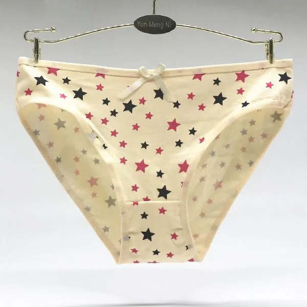 Yun Meng Ni Sexy Underwear Pretty Five Star Printed Panties Cotton Women's Sexy Briefs photo-5
