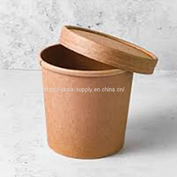 Souper Food Container Lid 8oz Kraft- Brown Microwavable Souper Cups Lid- Hot Food Cup With Vented Lid photo-3