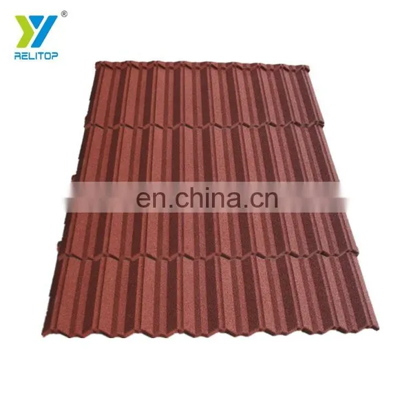 Brick Red Colour Nosen Type Stone Coated Steel Roof Tile 0.3mm 0.35mm 0.4mm 0.5mm Metal Roofing Sheet photo-4
