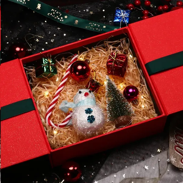 Ribbon High-end Christmas Gift Box Factory Can Customize Size Carton Red Black Ribbon photo-4
