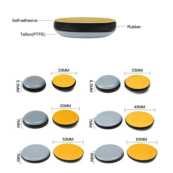 Furniture Slider Gliders Self-Stick Furniture Movers Sliders Strip for Carpet Rectangle Floor Protector Pads Furnitures Moving Pads photo-2