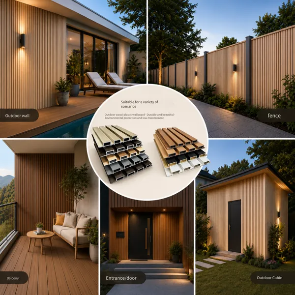 Factory Wholesale Outdoor Wood-plastic Wall Panels, Embossed Wood-plastic Wall Panels, Waterproof and Anti-corrosion Wall Panels for Courtyards and Terraces photo-4