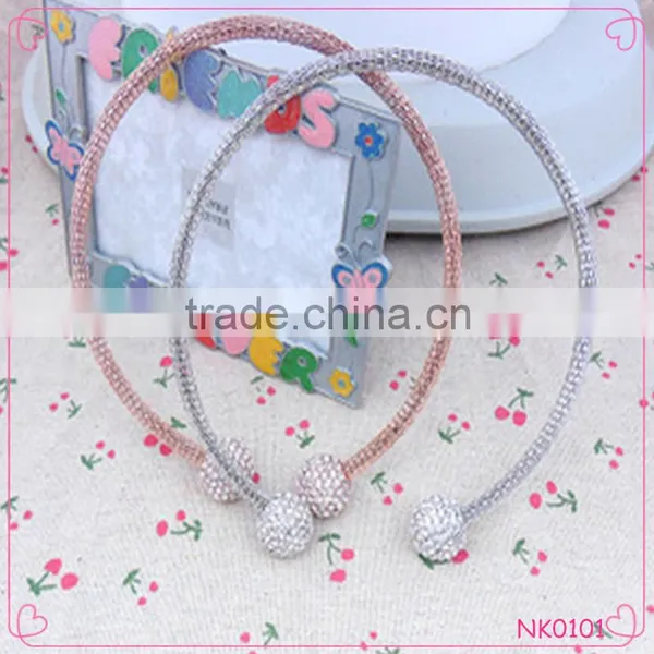 Europe and America Fashion High-grade Open Collar Crystal Ball Pendant Necklace