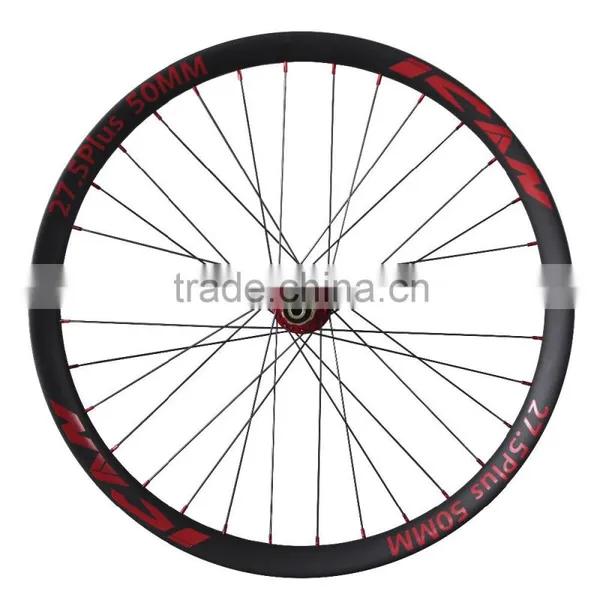 2016 New Carbon Beadless Wheelset 50mm Wide 650b+ Carbon Wheels for 27.5 Plus Bikes Tubeless Compatible Quality Choice photo-6