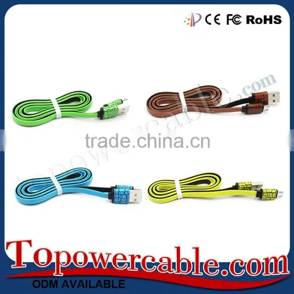Factory Supply Wholesale Long Flat Noodle Nylon Braided USB Data Cables photo-4