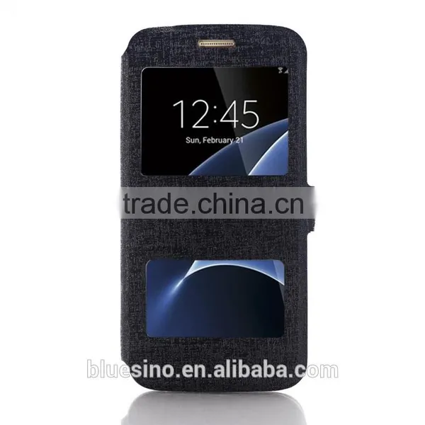 Window cell phone lether case for Samsung E5