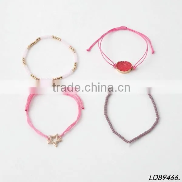 Star Pendnat Druszy Cord Bracelet photo-2