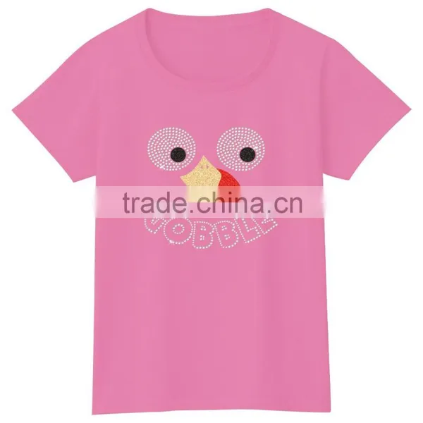 Funny Pattern Ironed With LEAD FREE Rhinestone Motif t Shirt for Women Girls