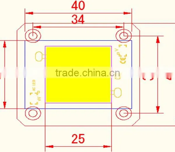 50w COB LED 220V AC Led Chip, 3040 50W Integrated Driver for Street Light, photo-3