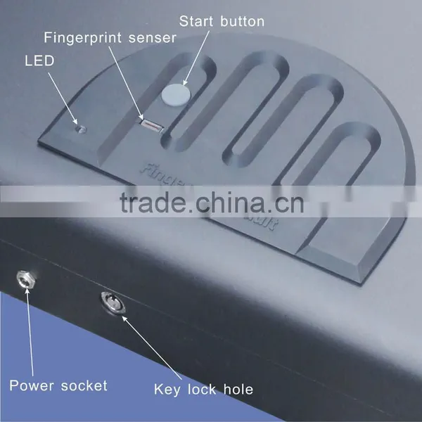 Wholesale- MS550 Micro Vault Biometric Fingerprint Car Gun Pistol Mini A4 Document File Storage Steel Safe Box / Gun Vault photo-3