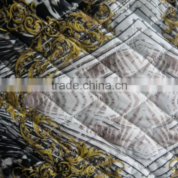 Printed Plaid Waterproof Winter Thermal Double-faced Taffeta Quilting Fabric photo-2