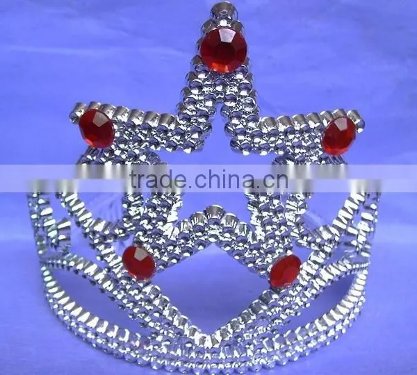 9cmx12cm LED Flashing Metallic Silver Star Plastic Tiaras and Crowns photo-3