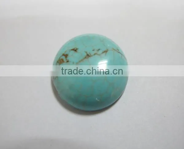 Stabilized Turquoise 16mm Round Calibrated Cabochon-loose Gemstone and Semi Precious Stone Cabochon Beads for Jewelry Components