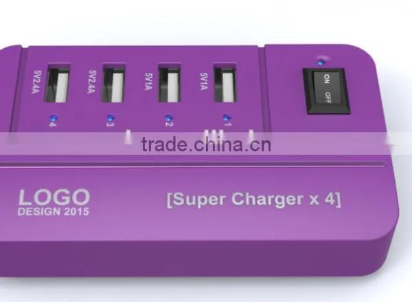 2015 NEW 20W 5V4A 4 Ports High Speed Desktop ForSmartphones, Tablets and Many Other Devices USB Charger With Power IQ Technology photo-6