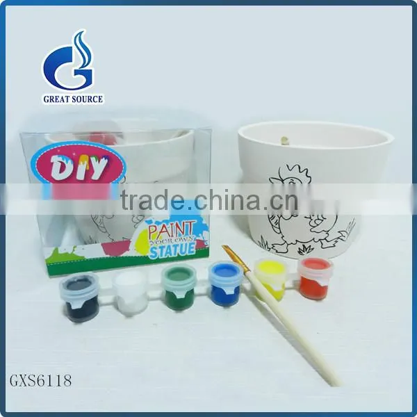 Paint By Yourself Kids' Best Intelligent Gift DIY Ceramic Flower Pot photo-5