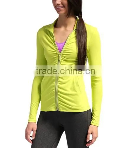 86% Nylon 14% Spandex Dry Fit Yoga Jacket for Women photo-5
