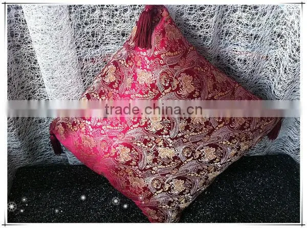 2015 fashionable retro polyester sateen Chinese embroidered woven pillow case