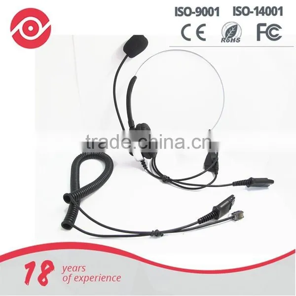 Yes Hope Hands-free Noise Cancelling Telephone Headset Calling Center Headphones With Mic and Cable Knob
