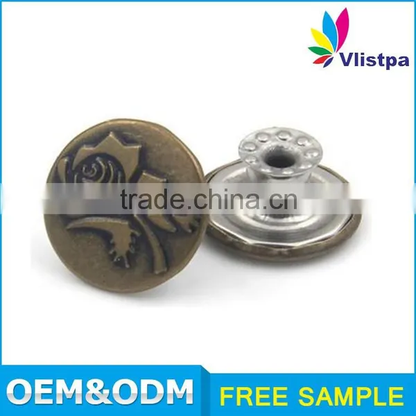 Garment Accessories Custom Cheap Round Shape Jean Jacket Metal Button photo-3